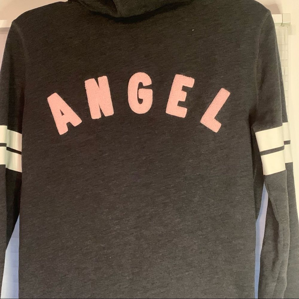 VS‎ Victoria's Secret Angel Full Zip Hoodie Grey Pink XS
